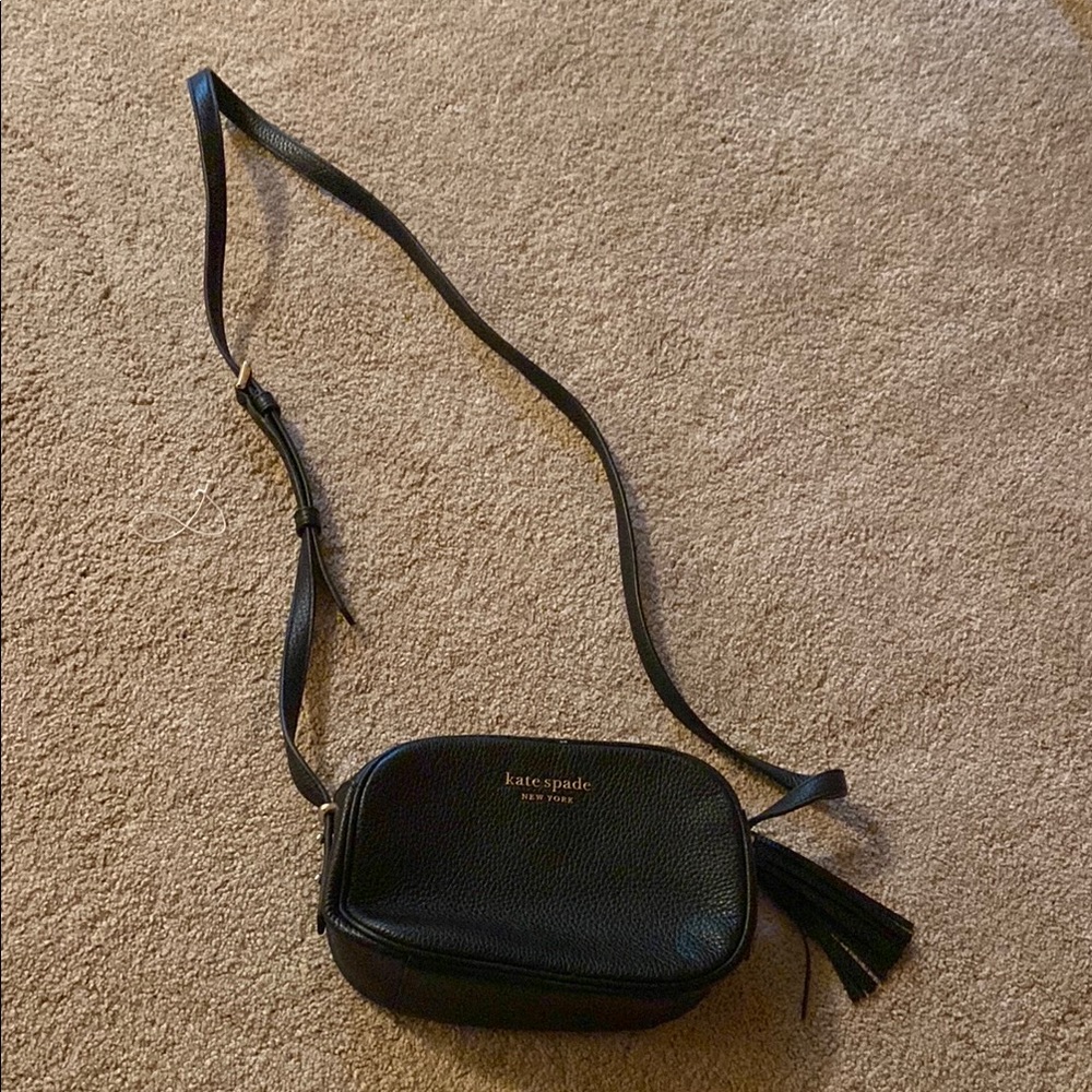 Kate Spade Black Crossbody Camera Bag with Tassel